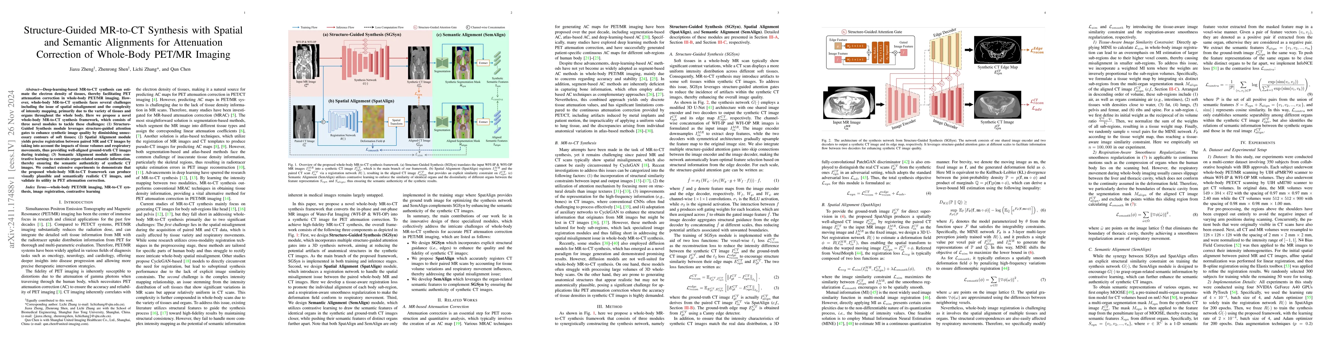 Thumbnail for Structure-Guided MR-to-CT Synthesis with Spatial and Semantic Alignments
  for Attenuation Correction of Whole-Body PET/MR Imaging