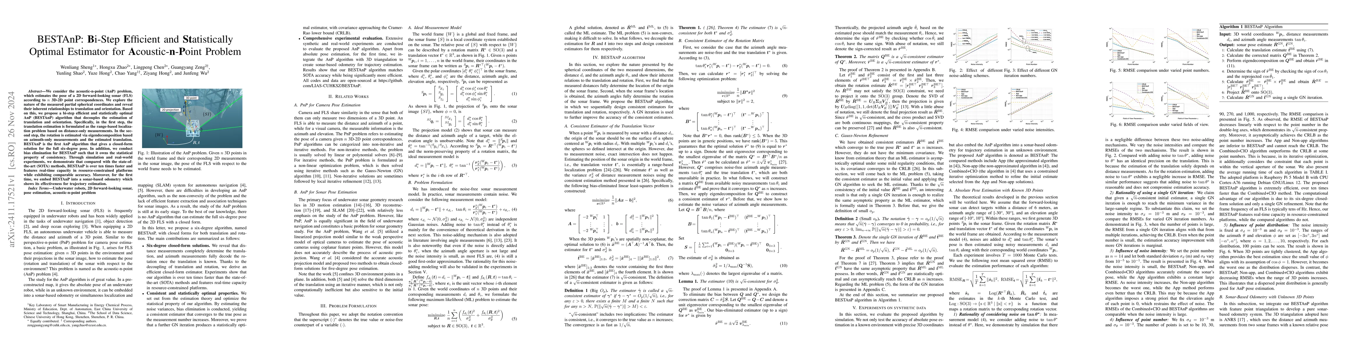 Thumbnail for BESTAnP: Bi-Step Efficient and Statistically Optimal Estimator for
  Acoustic-n-Point Problem