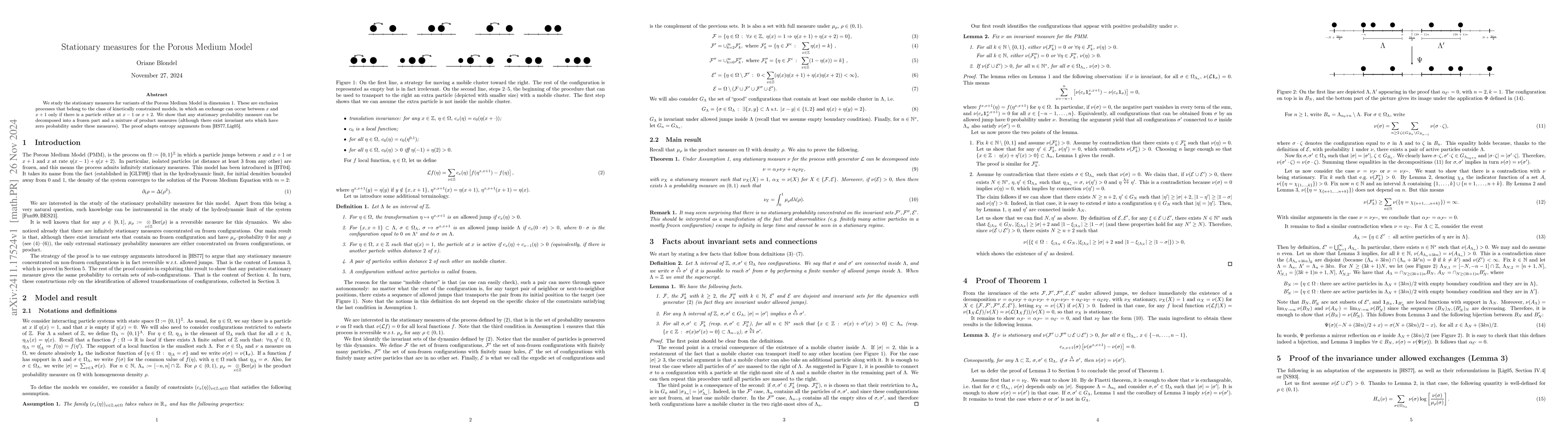 Thumbnail for Stationary measures for the Porous Medium Model