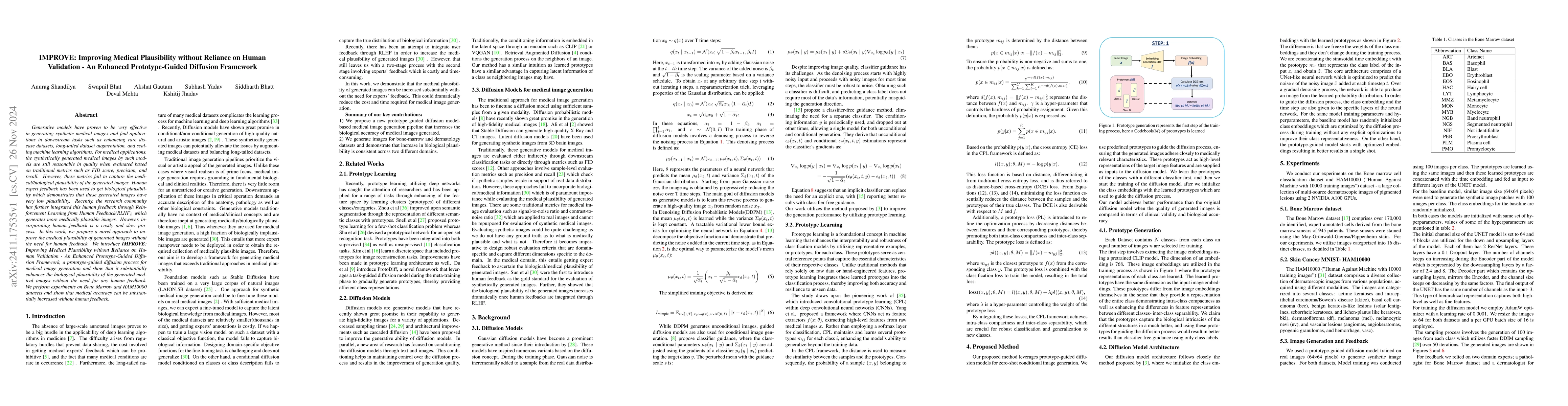 Thumbnail for IMPROVE: Improving Medical Plausibility without Reliance on
  HumanValidation -- An Enhanced Prototype-Guided Diffusion Framework