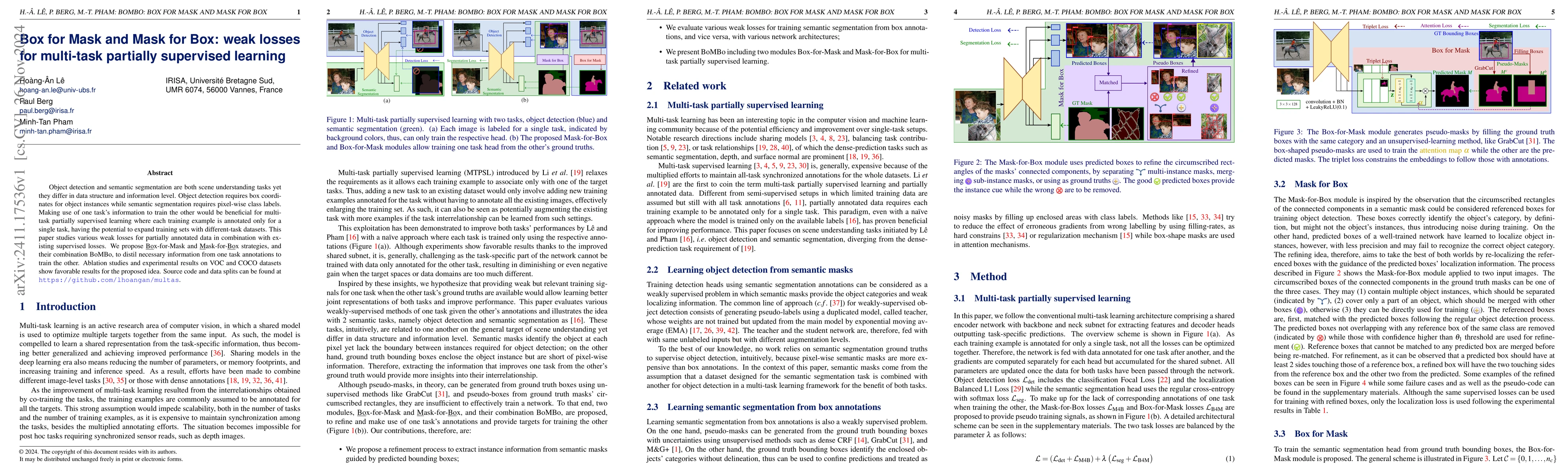 Thumbnail for Box for Mask and Mask for Box: weak losses for multi-task partially
  supervised learning