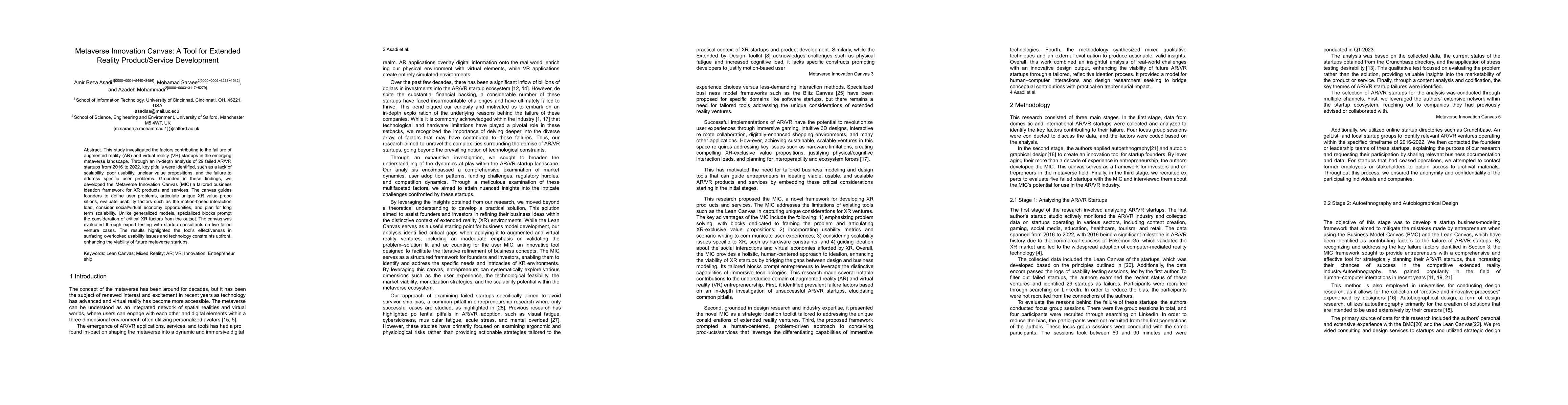Thumbnail for Metaverse Innovation Canvas: A Tool for Extended Reality Product/Service
  Development