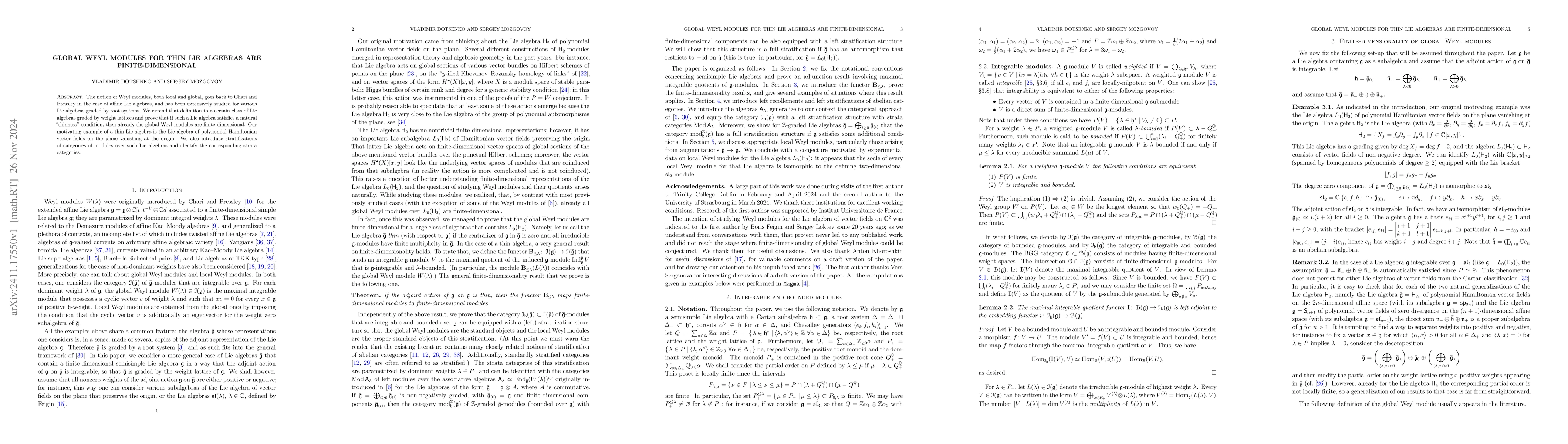 Thumbnail for Global Weyl modules for thin Lie algebras are finite-dimensional
