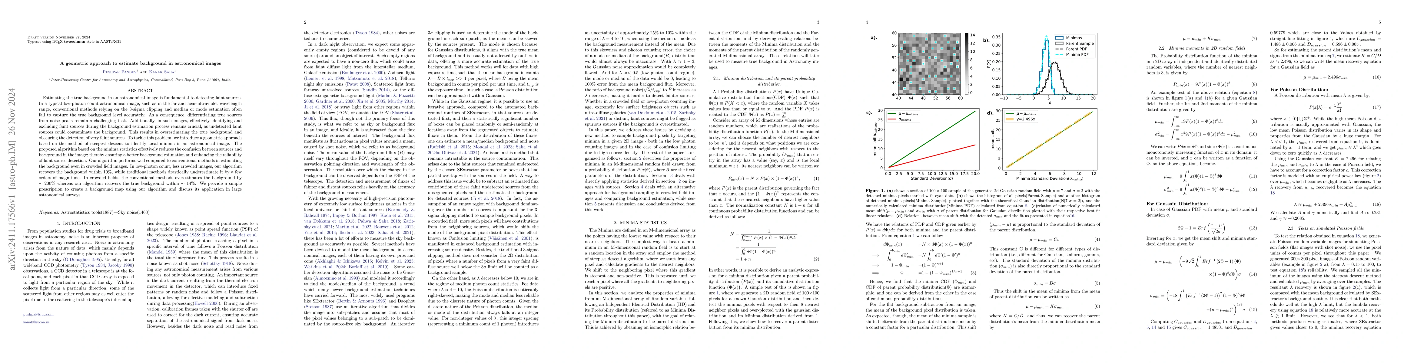 Thumbnail for A geometric approach to estimate background in astronomical images
