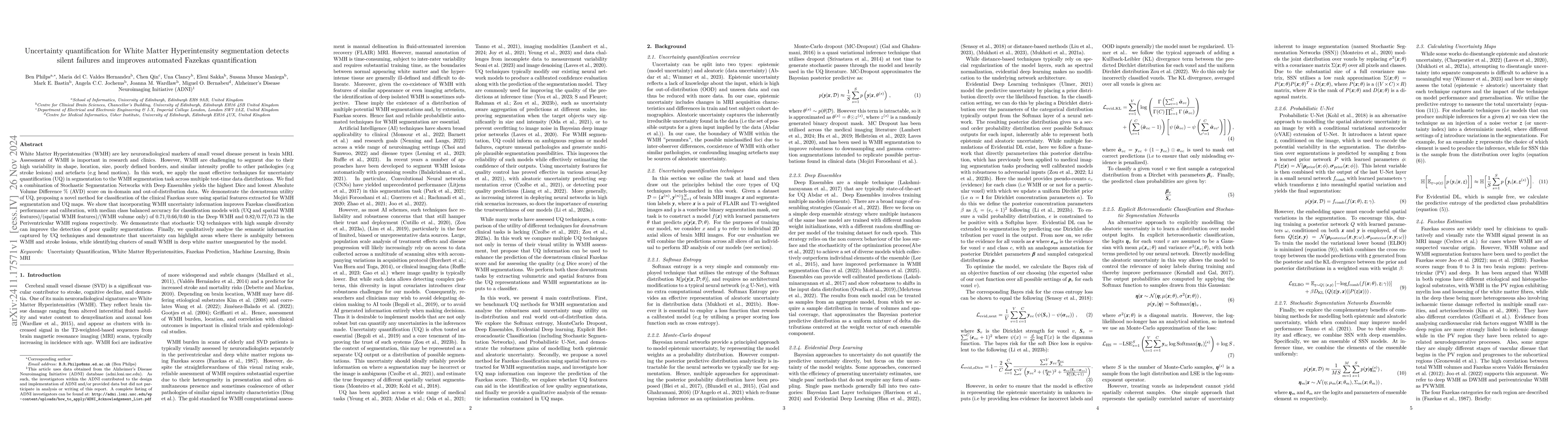Thumbnail for Uncertainty quantification for White Matter Hyperintensity segmentation
  detects silent failures and improves automated Fazekas quantification