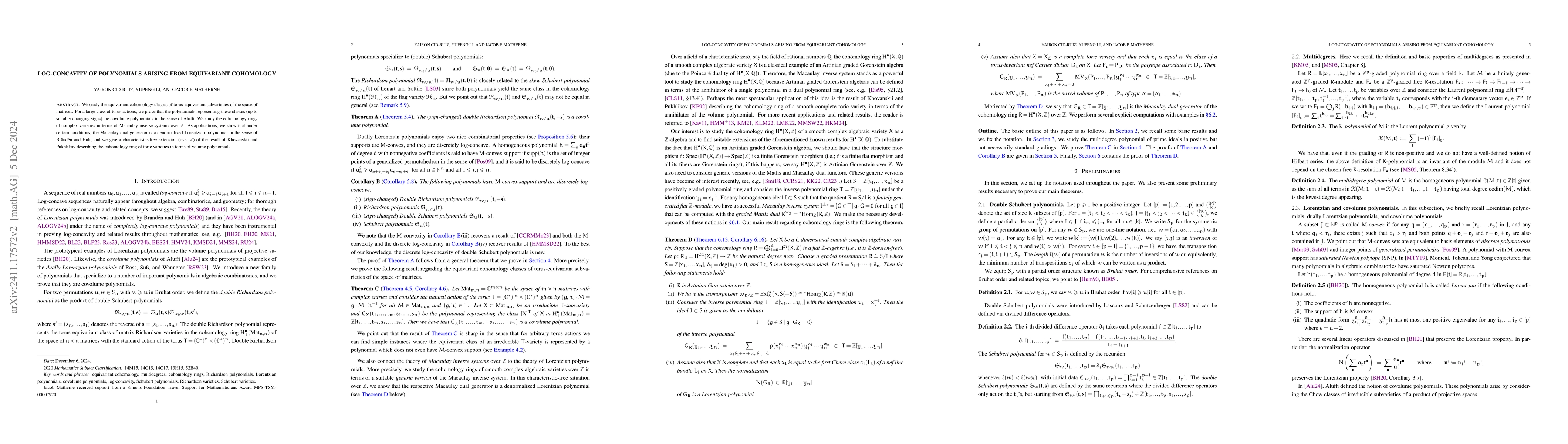 Thumbnail for Log-concavity of polynomials arising from equivariant cohomology
