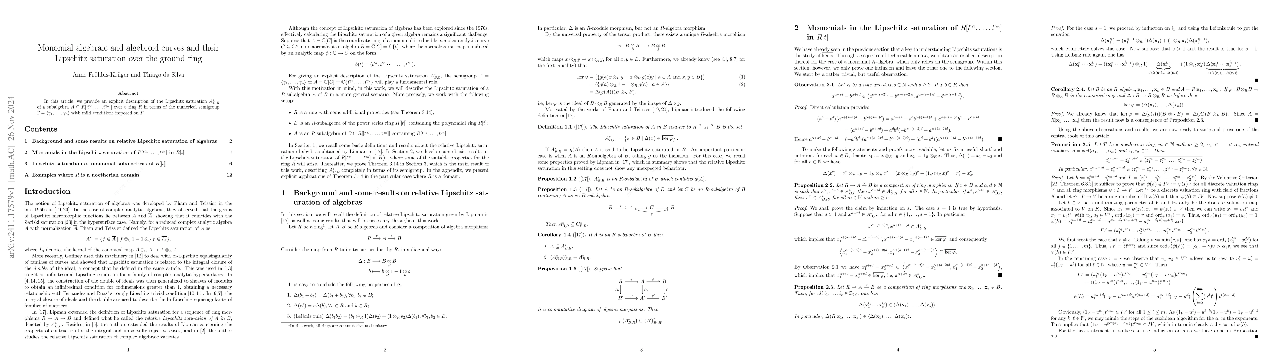 Thumbnail for Monomial algebraic and algebroid curves and their Lipschitz saturation
  over the ground ring