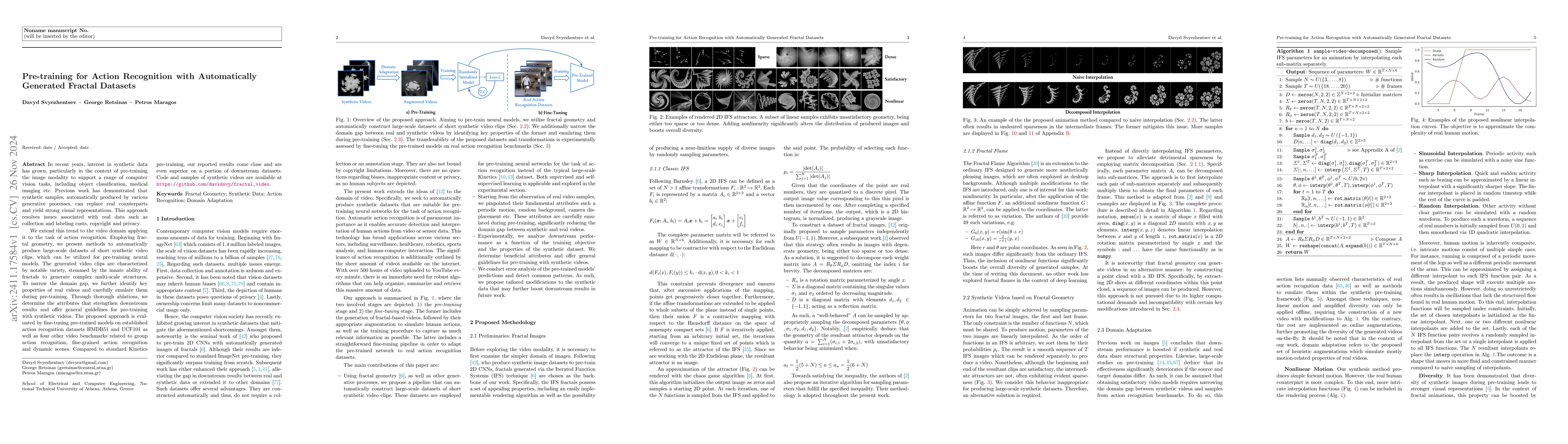 Thumbnail for Pre-training for Action Recognition with Automatically Generated Fractal
  Datasets