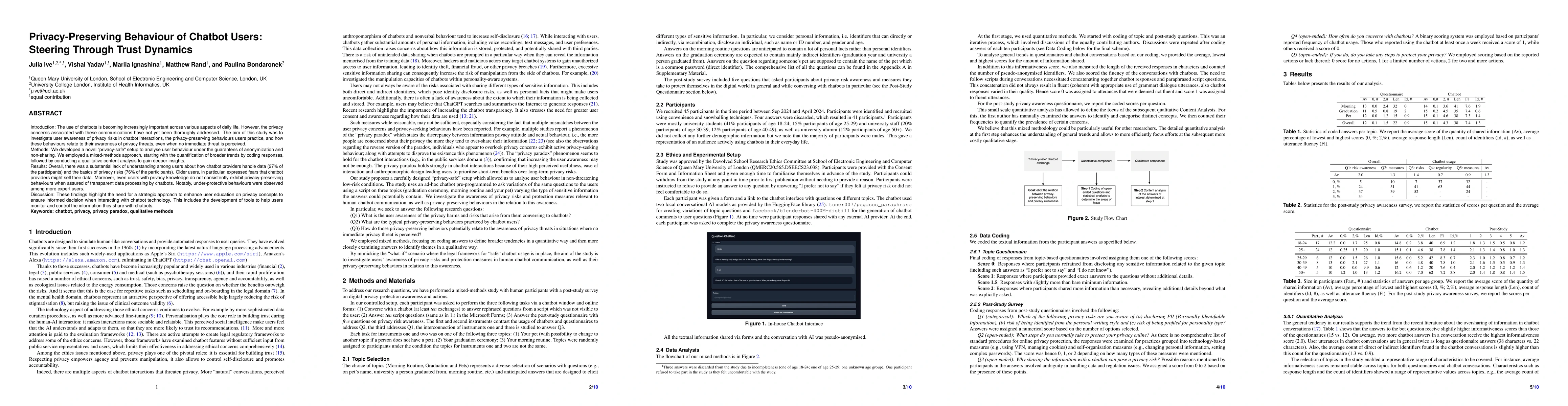 Thumbnail for Privacy-Preserving Behaviour of Chatbot Users: Steering Through Trust
  Dynamics