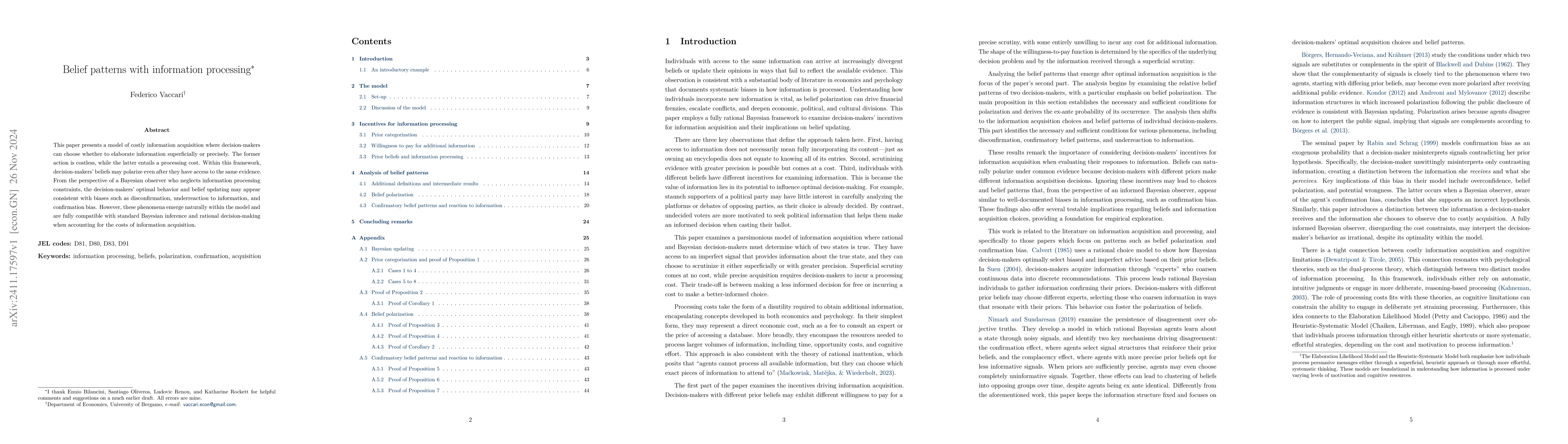 Thumbnail for Belief patterns with information processing