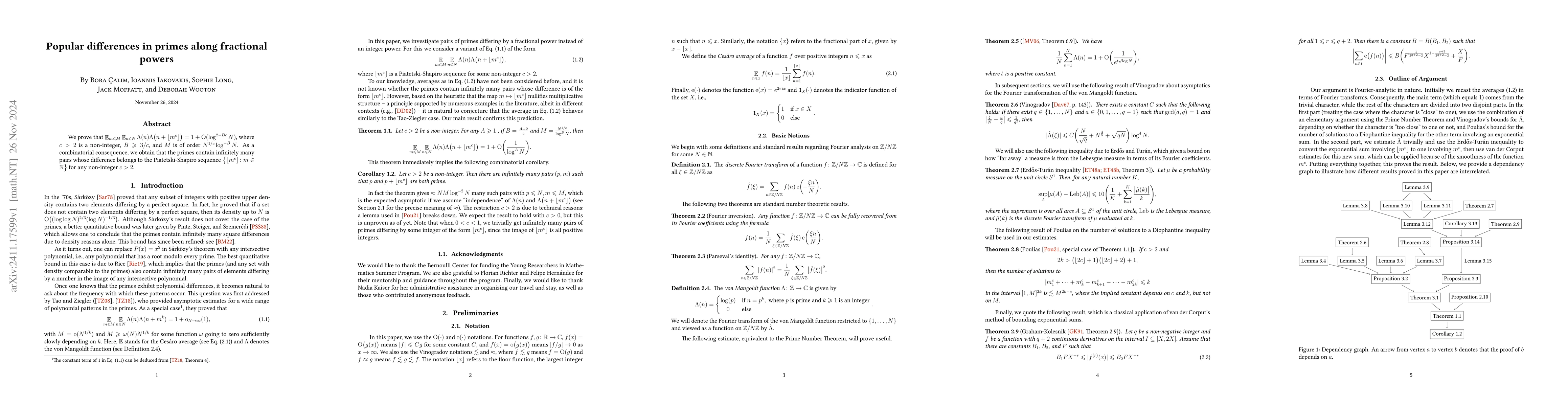 Thumbnail for Popular differences in primes along fractional powers