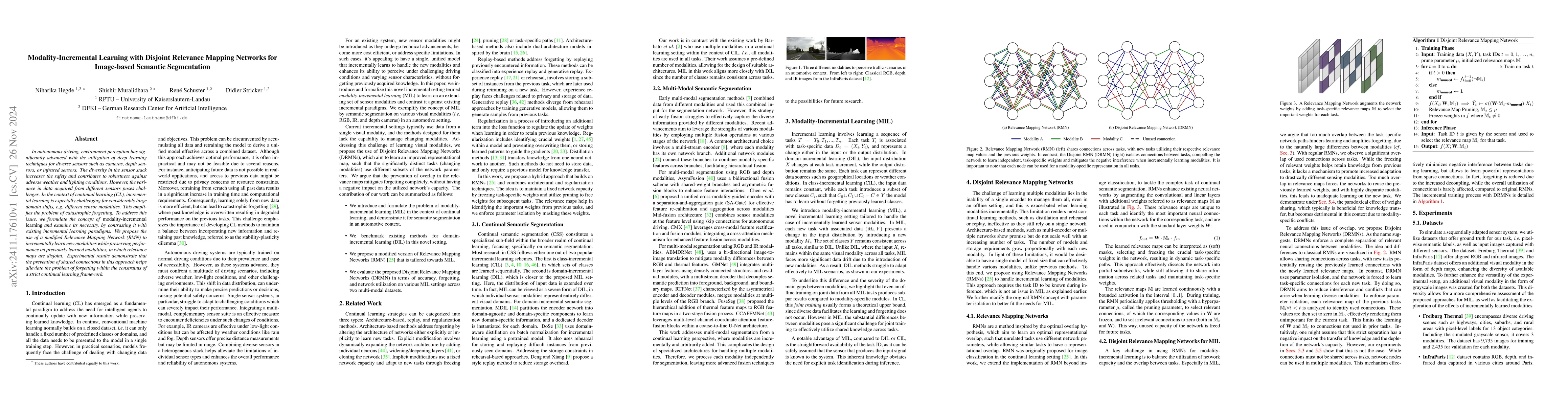 Thumbnail for Modality-Incremental Learning with Disjoint Relevance Mapping Networks
  for Image-based Semantic Segmentation