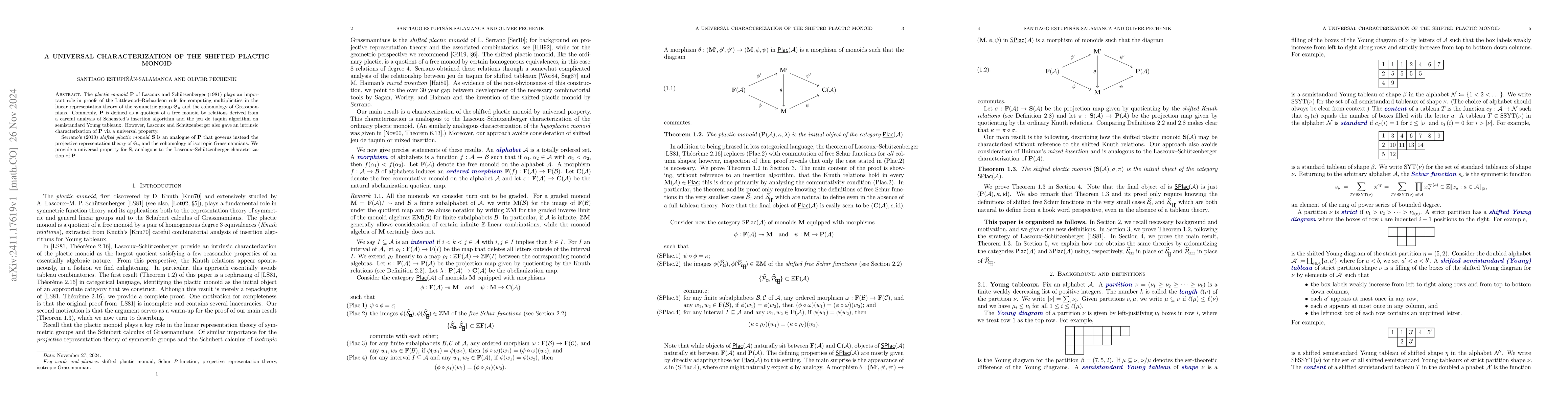 Thumbnail for A universal characterization of the shifted plactic monoid
