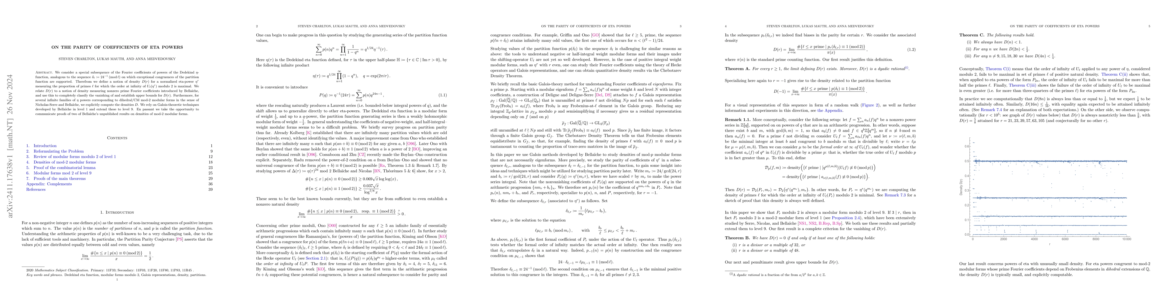Thumbnail for On the parity of coefficients of eta powers