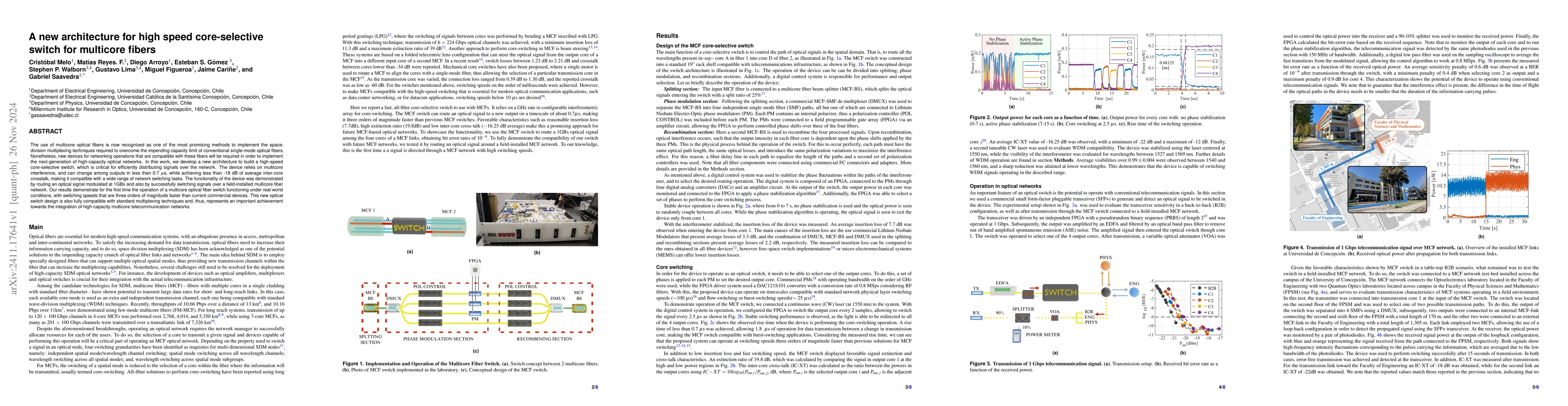 Thumbnail for A new architecture for high speed core-selective switch for multicore
  fibers