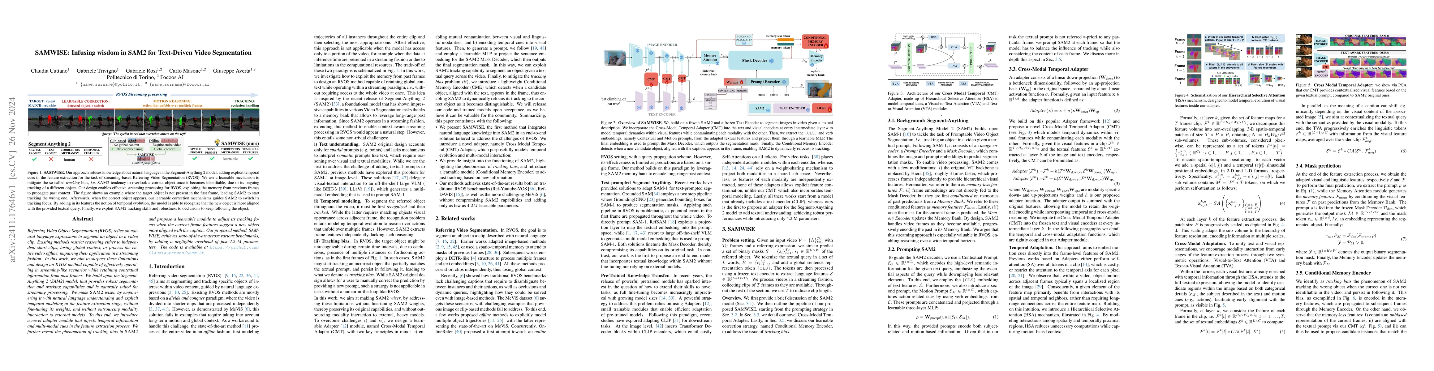 Thumbnail for SAMWISE: Infusing wisdom in SAM2 for Text-Driven Video Segmentation