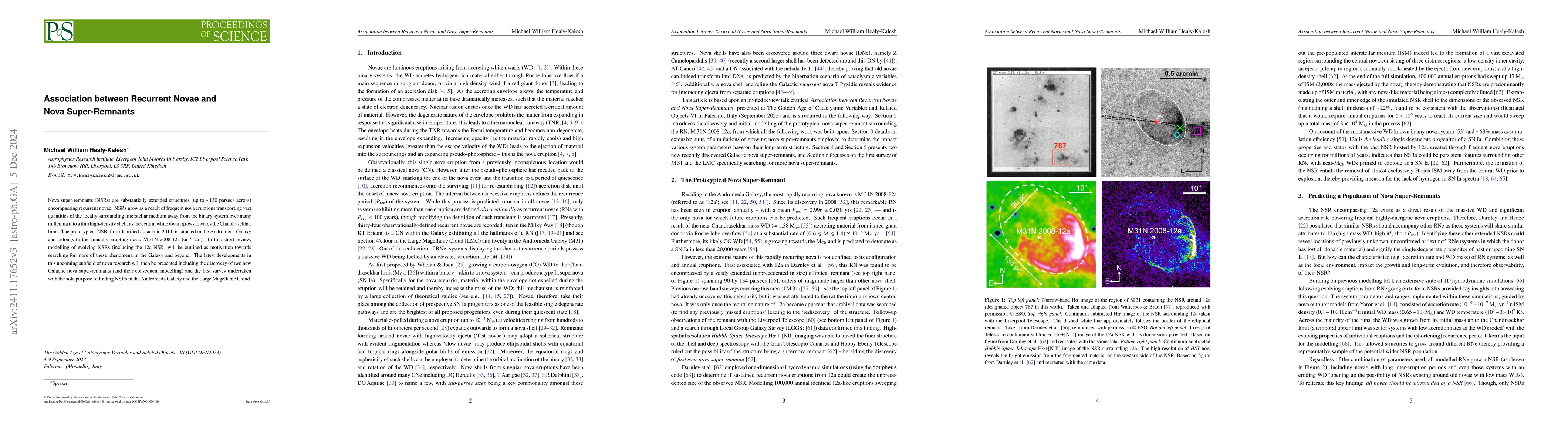 Thumbnail for Association between Recurrent Novae and Nova Super-Remnants