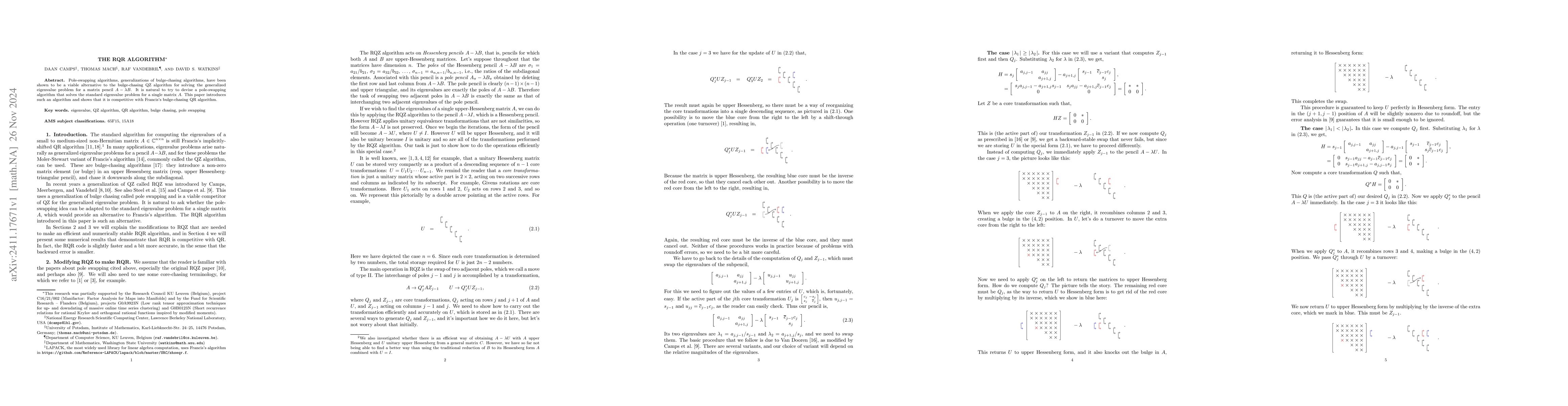 Thumbnail for The RQR algorithm
