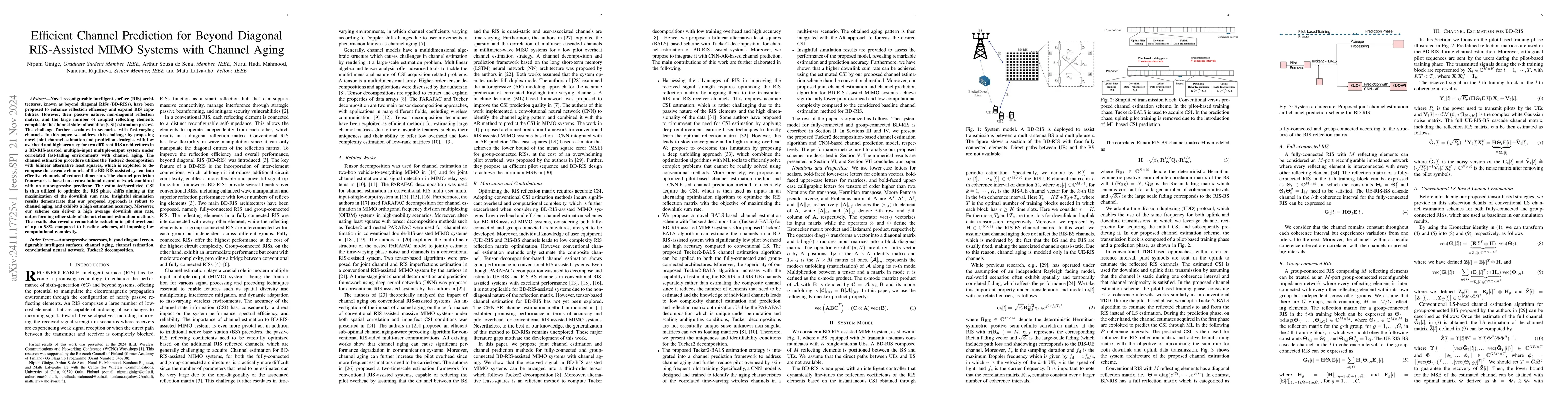 Thumbnail for Efficient Channel Prediction for Beyond Diagonal RIS-Assisted MIMO
  Systems with Channel Aging