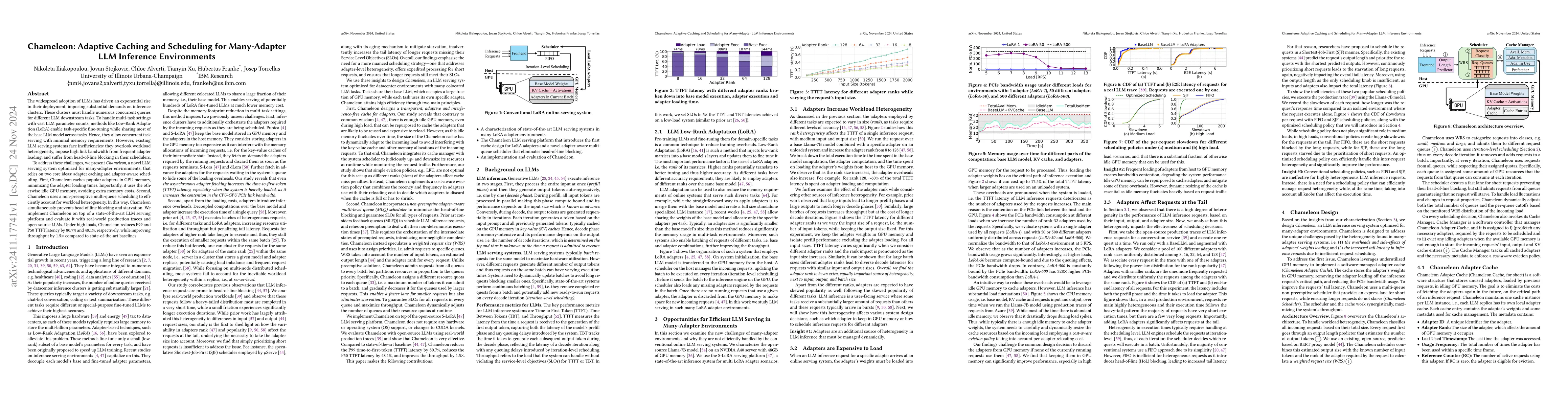 Thumbnail for Chameleon: Adaptive Caching and Scheduling for Many-Adapter LLM
  Inference Environments