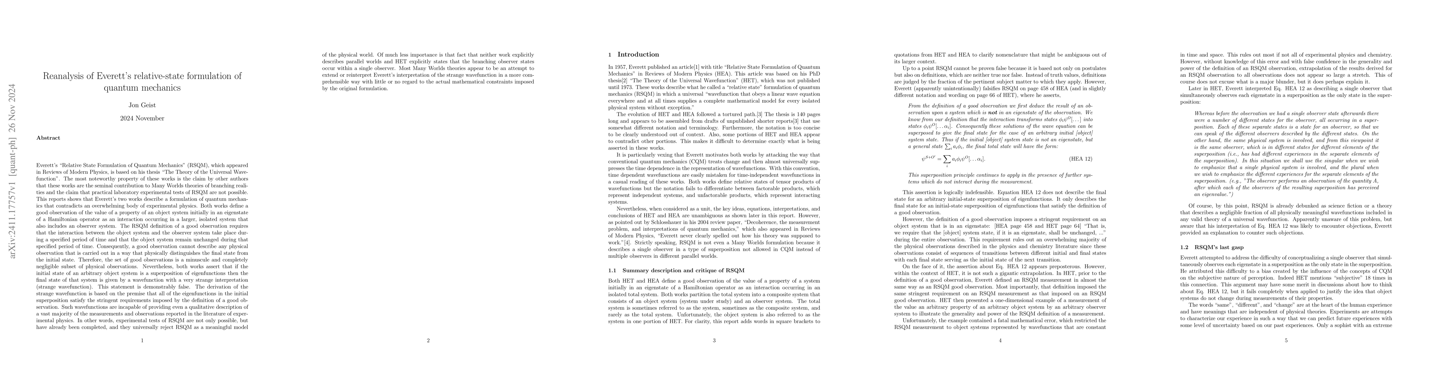 Thumbnail for Reanalysis of Everett's relative-state formulation of quantum mechanics