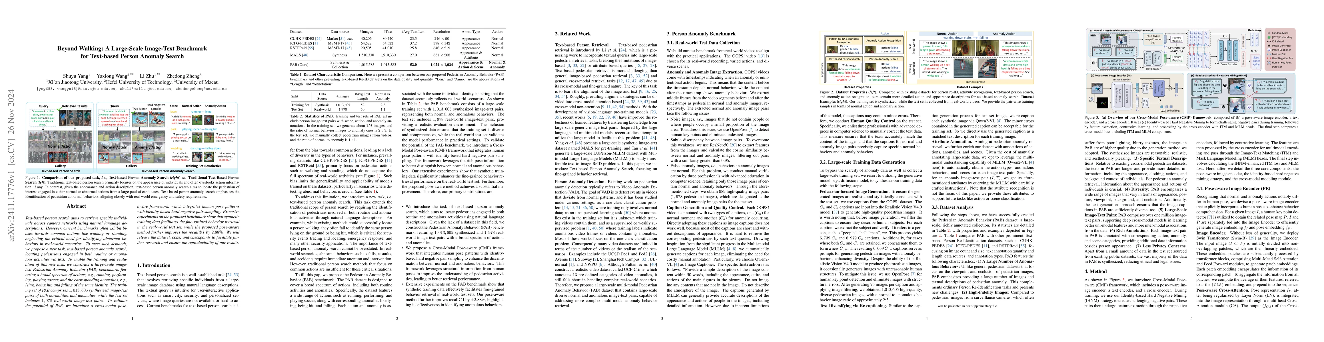Thumbnail for Beyond Walking: A Large-Scale Image-Text Benchmark for Text-based Person
  Anomaly Search