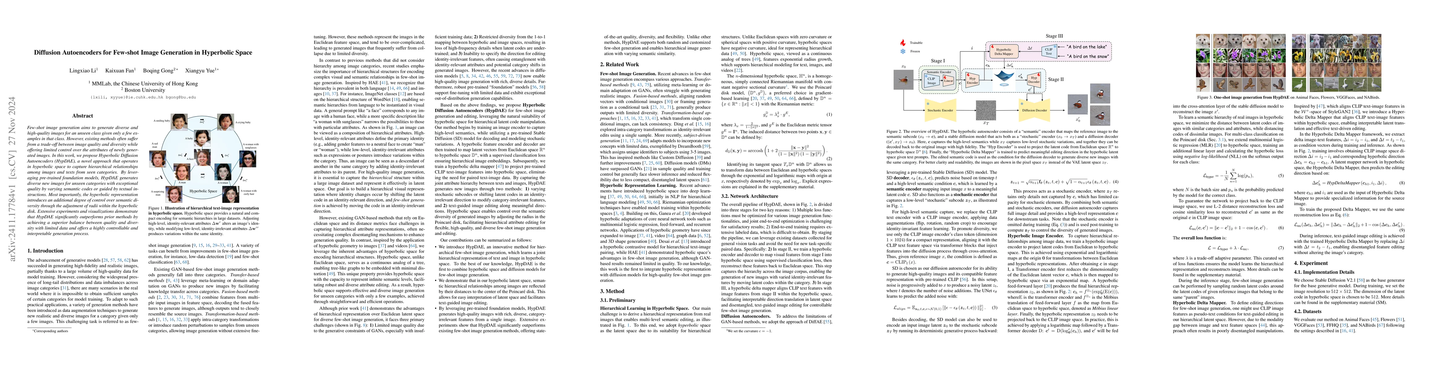 Thumbnail for Diffusion Autoencoders for Few-shot Image Generation in Hyperbolic Space