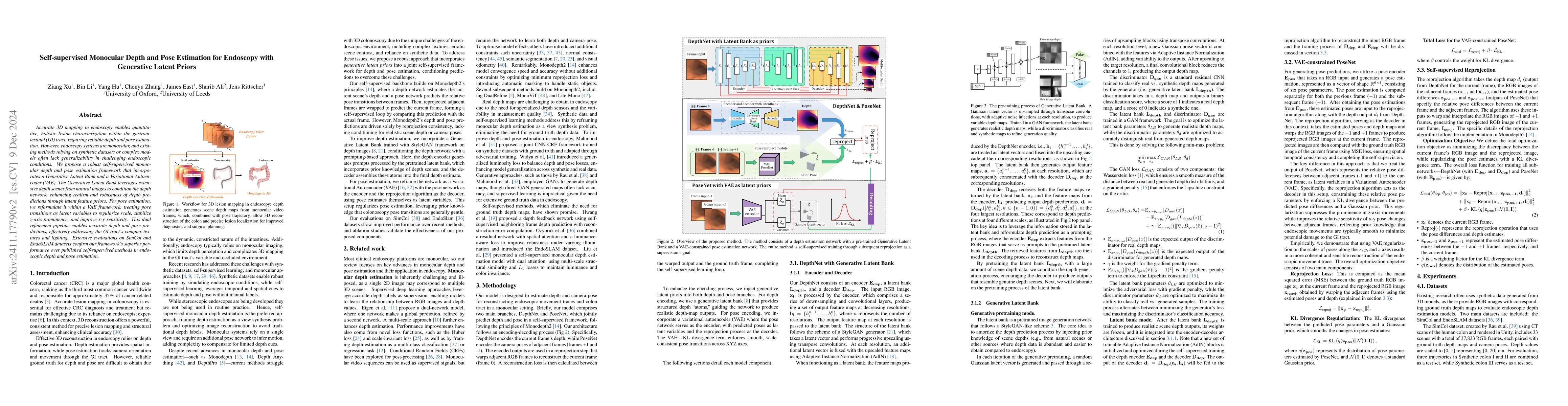 Thumbnail for Self-supervised Monocular Depth and Pose Estimation for Endoscopy with
  Generative Latent Priors