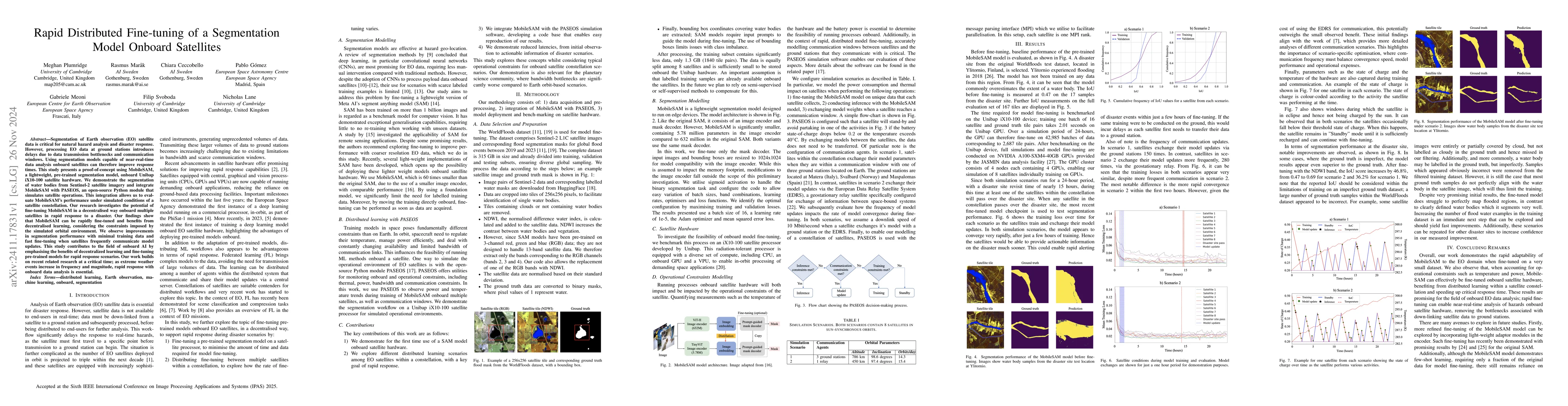 Thumbnail for Rapid Distributed Fine-tuning of a Segmentation Model Onboard Satellites