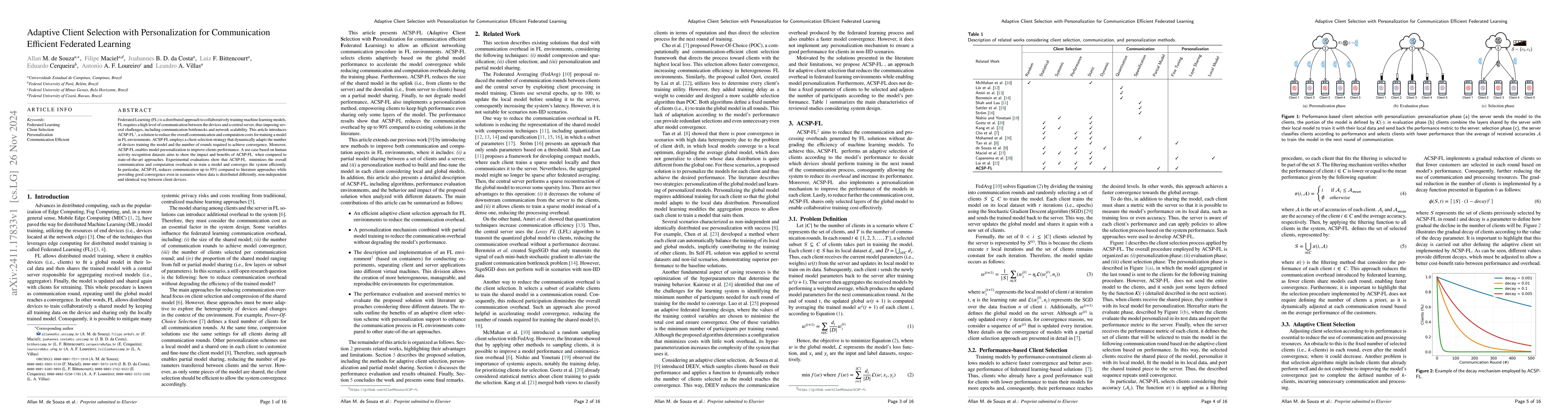 Thumbnail for Adaptive Client Selection with Personalization for Communication
  Efficient Federated Learning
