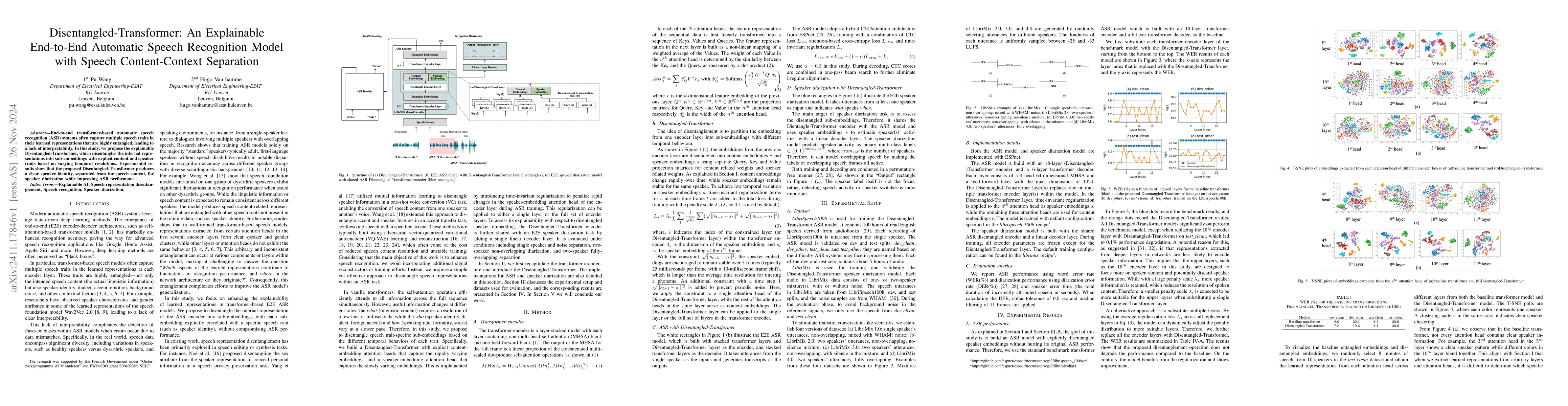 Thumbnail for Disentangled-Transformer: An Explainable End-to-End Automatic Speech
  Recognition Model with Speech Content-Context Separation