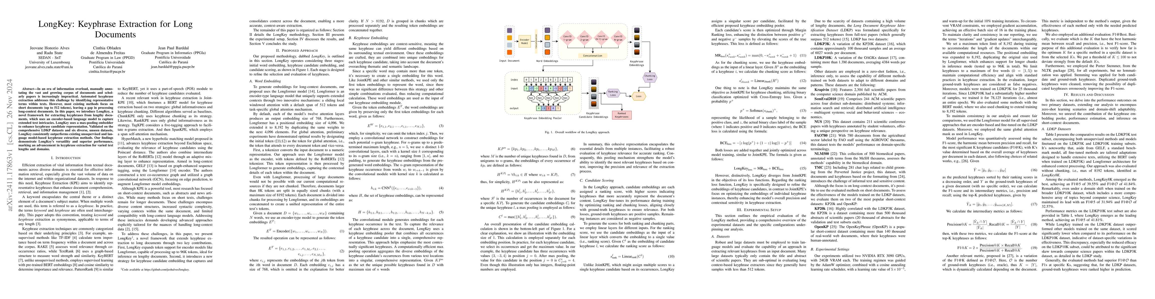Thumbnail for LongKey: Keyphrase Extraction for Long Documents