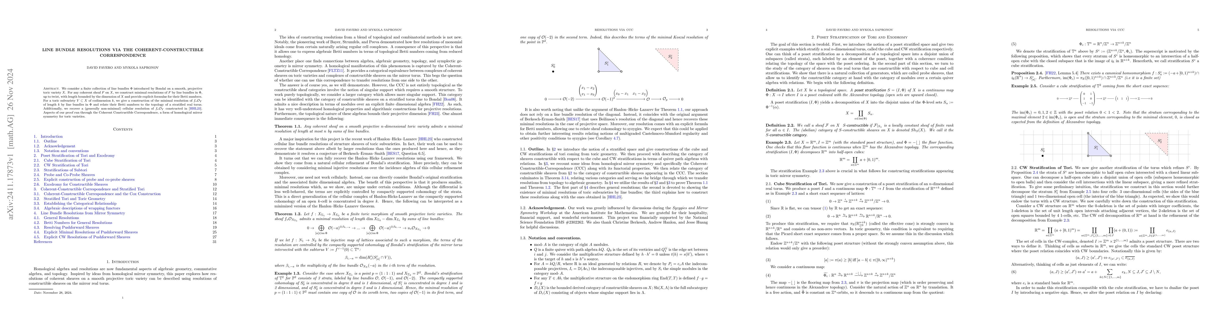 Thumbnail for Line Bundle Resolutions via the Coherent-Constructible Correspondence