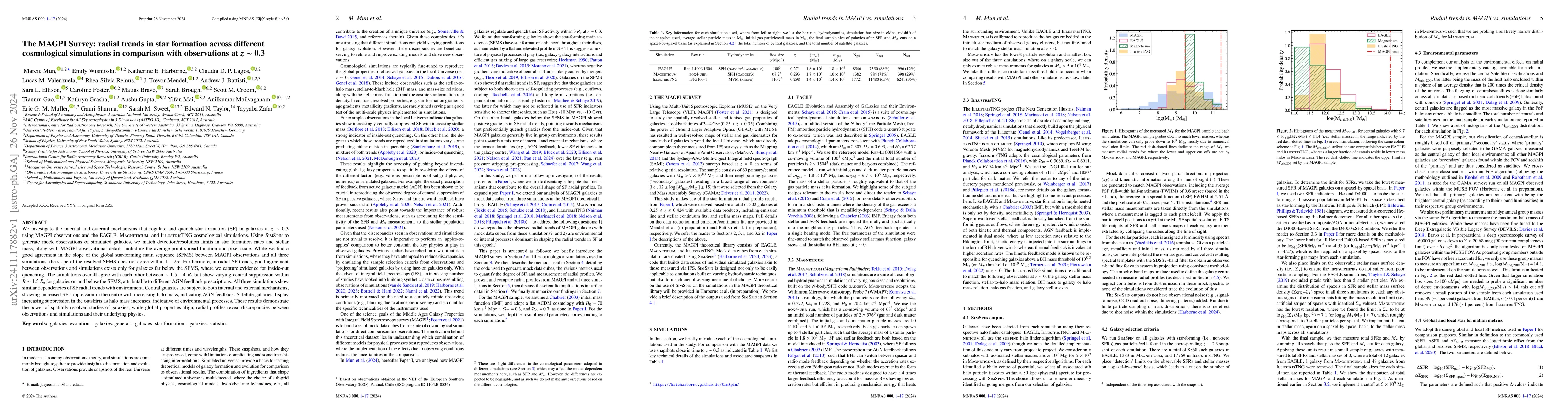 Thumbnail for The MAGPI Survey: radial trends in star formation across different
  cosmological simulations in comparison with observations at $z \sim$ 0.3
