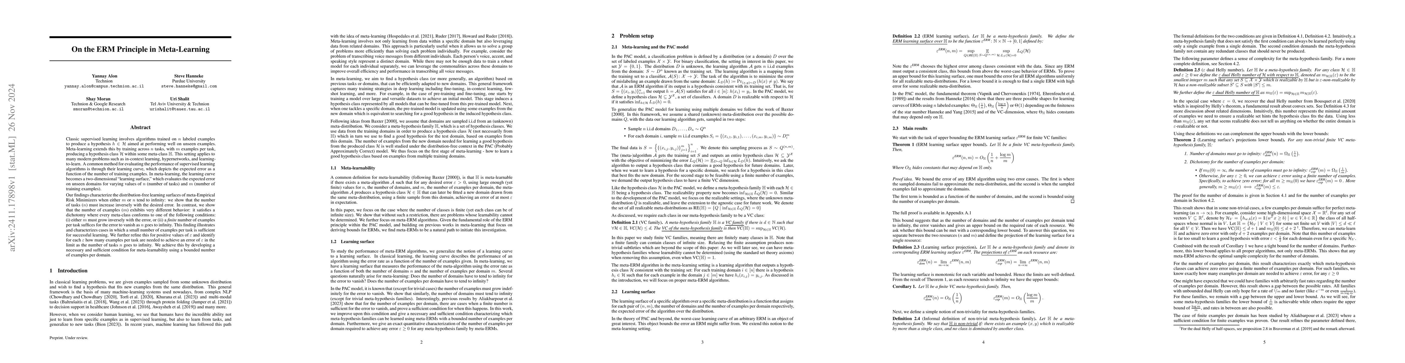 Thumbnail for On the ERM Principle in Meta-Learning