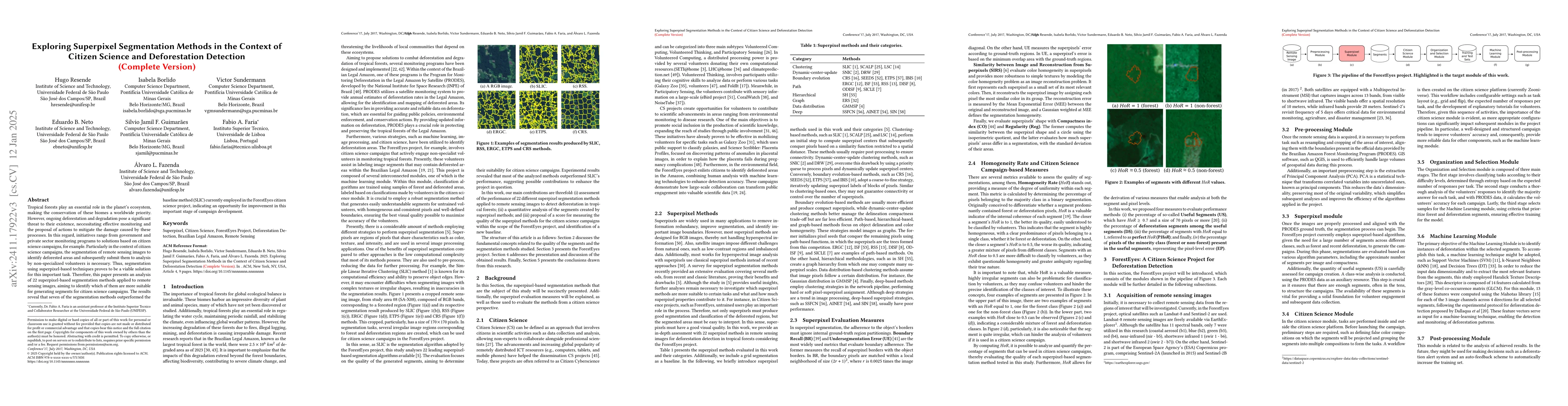 Thumbnail for Exploring Superpixel Segmentation Methods in the Context of Citizen
  Science and Deforestation Detection