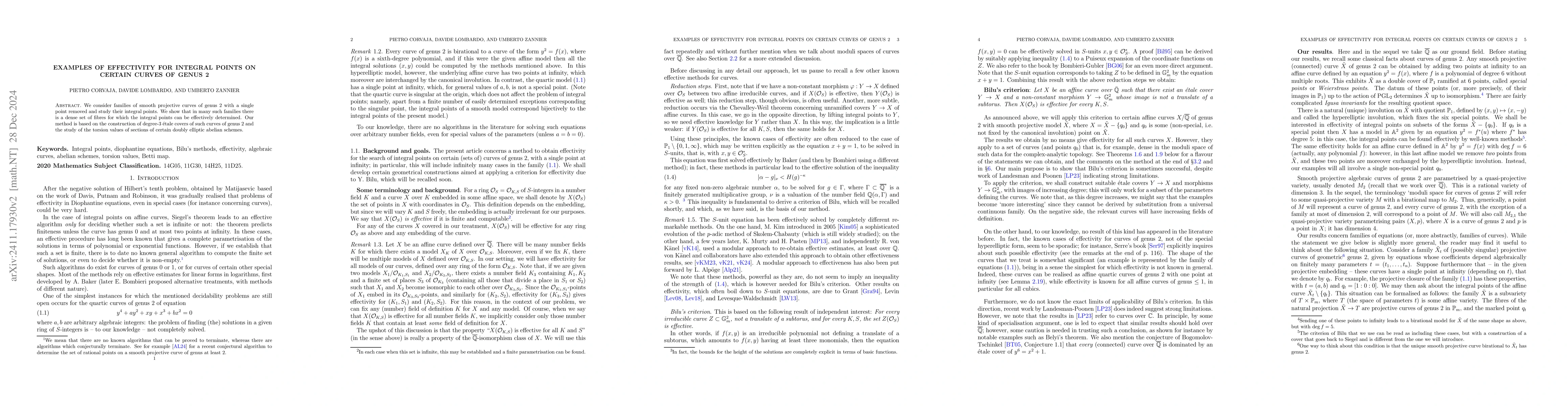 Thumbnail for Examples of effectivity for integral points on certain curves of genus 2