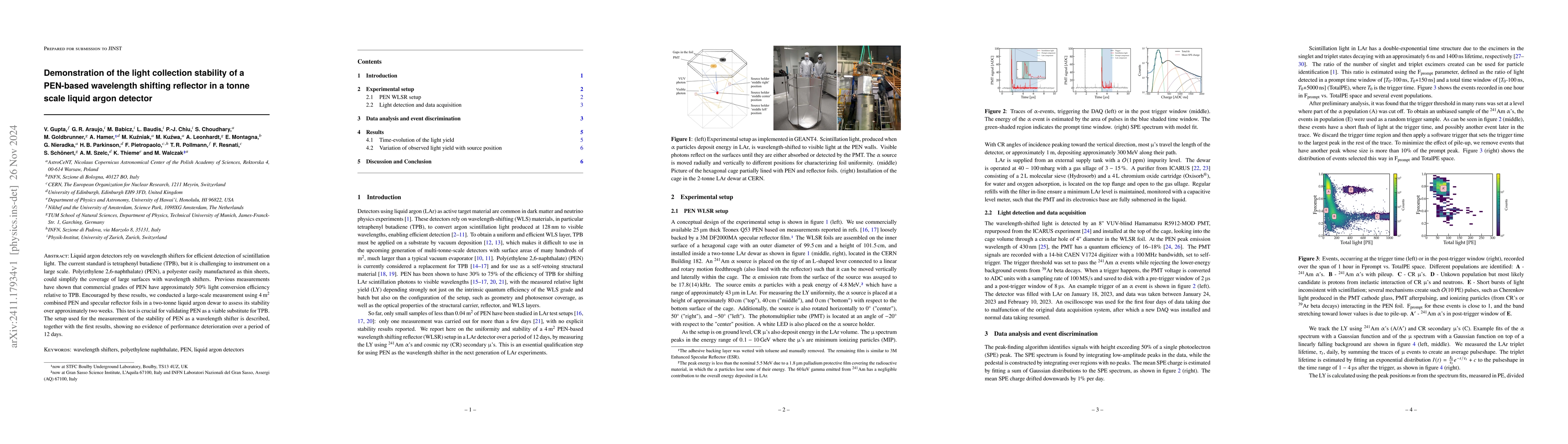 Thumbnail for Demonstration of the light collection stability of a PEN-based
  wavelength shifting reflector in a tonne scale liquid argon detector
