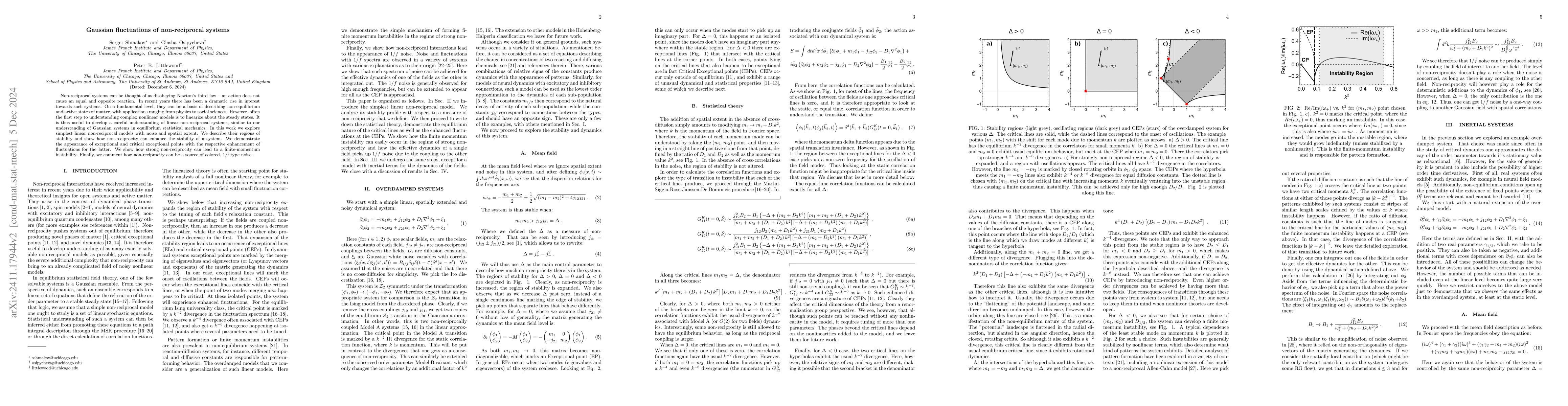 Thumbnail for Gaussian fluctuations of non-reciprocal systems