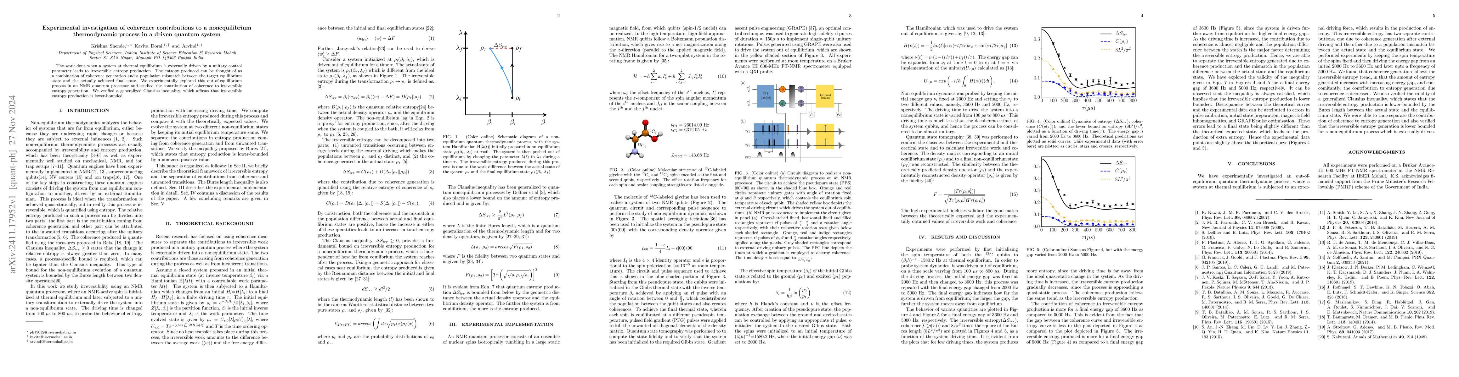 Thumbnail for Experimental investigation of coherence contributions to a
  nonequilibrium thermodynamic process in a driven quantum system