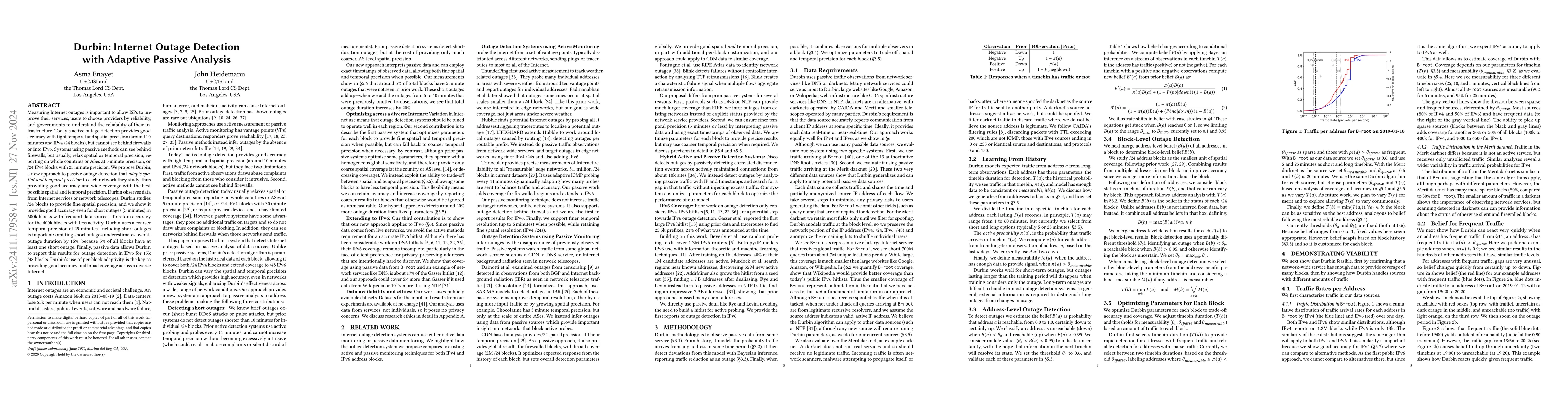 Thumbnail for Durbin: Internet Outage Detection with Adaptive Passive Analysis