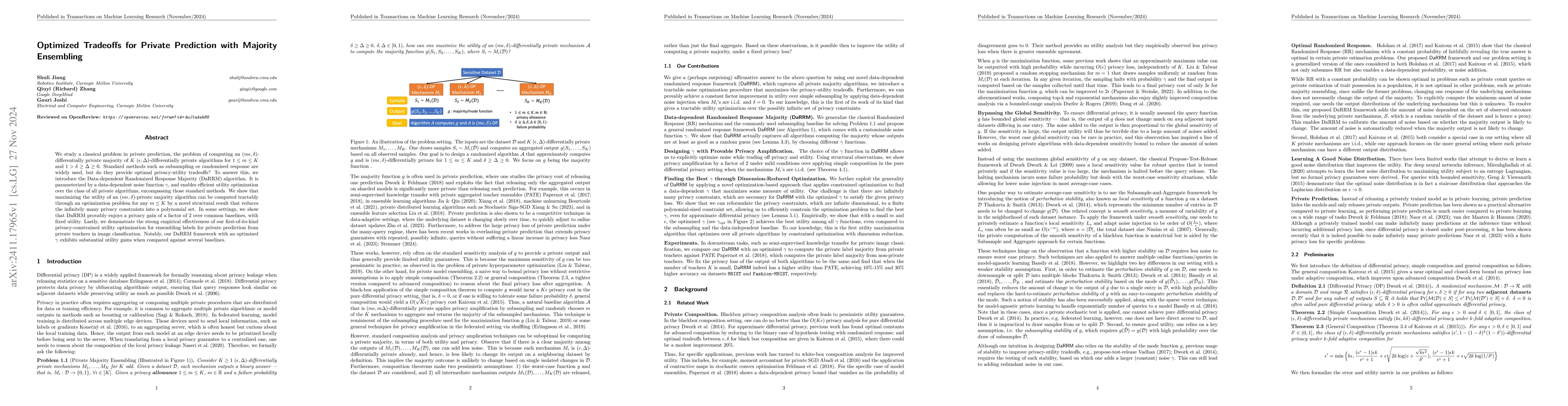 Thumbnail for Optimized Tradeoffs for Private Prediction with Majority Ensembling