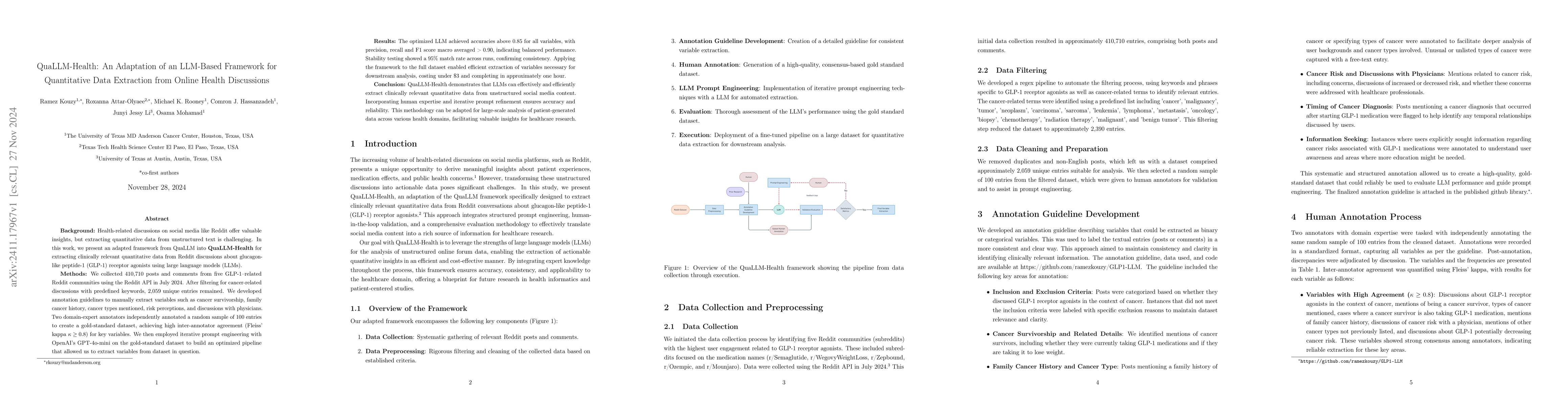Thumbnail for QuaLLM-Health: An Adaptation of an LLM-Based Framework for Quantitative
  Data Extraction from Online Health Discussions