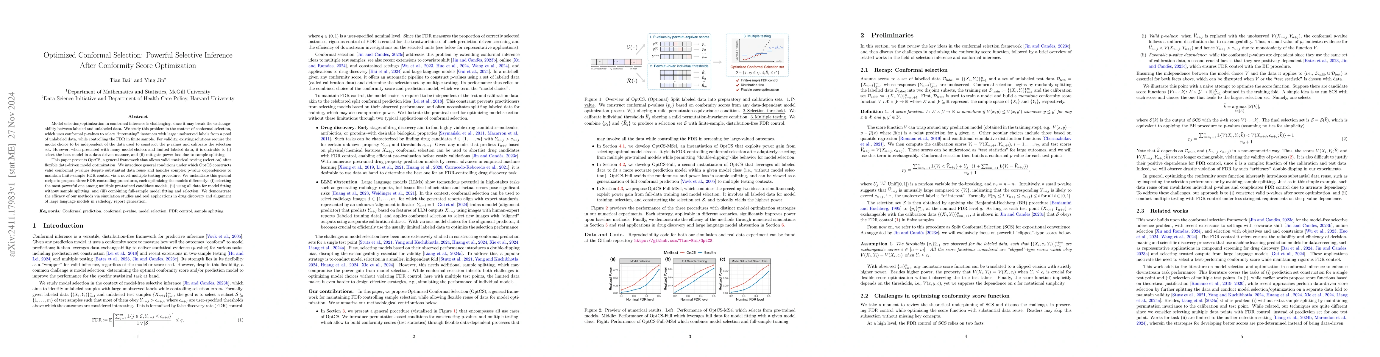 Thumbnail for Optimized Conformal Selection: Powerful Selective Inference After
  Conformity Score Optimization