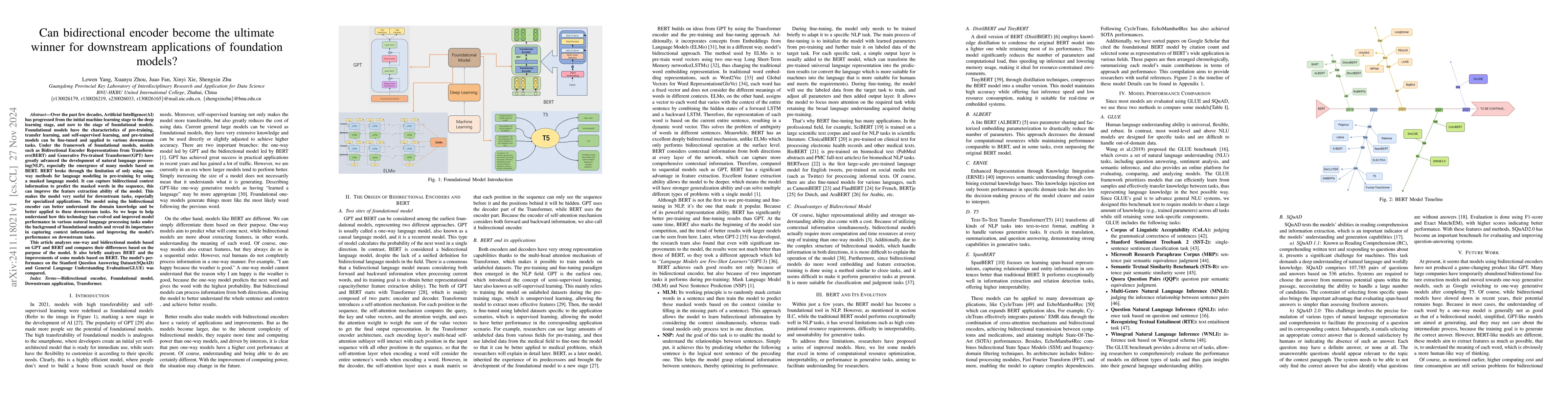 Thumbnail for Can bidirectional encoder become the ultimate winner for downstream
  applications of foundation models?