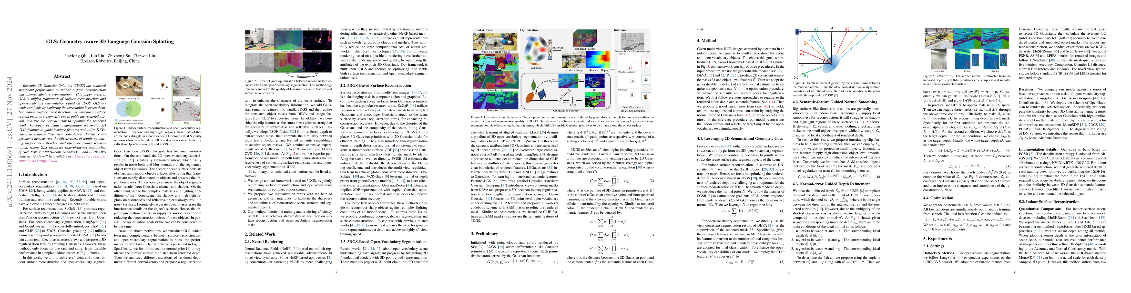 Thumbnail for GLS: Geometry-aware 3D Language Gaussian Splatting