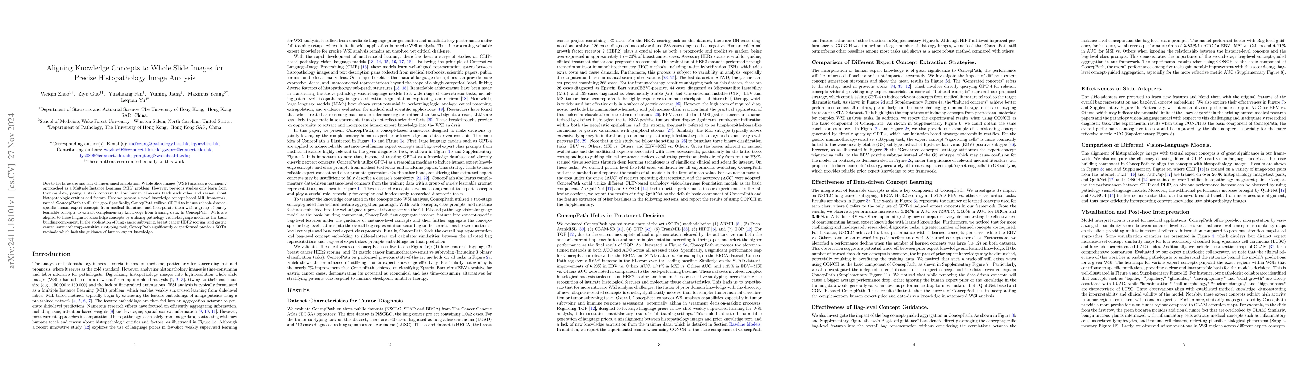 Thumbnail for Aligning Knowledge Concepts to Whole Slide Images for Precise
  Histopathology Image Analysis