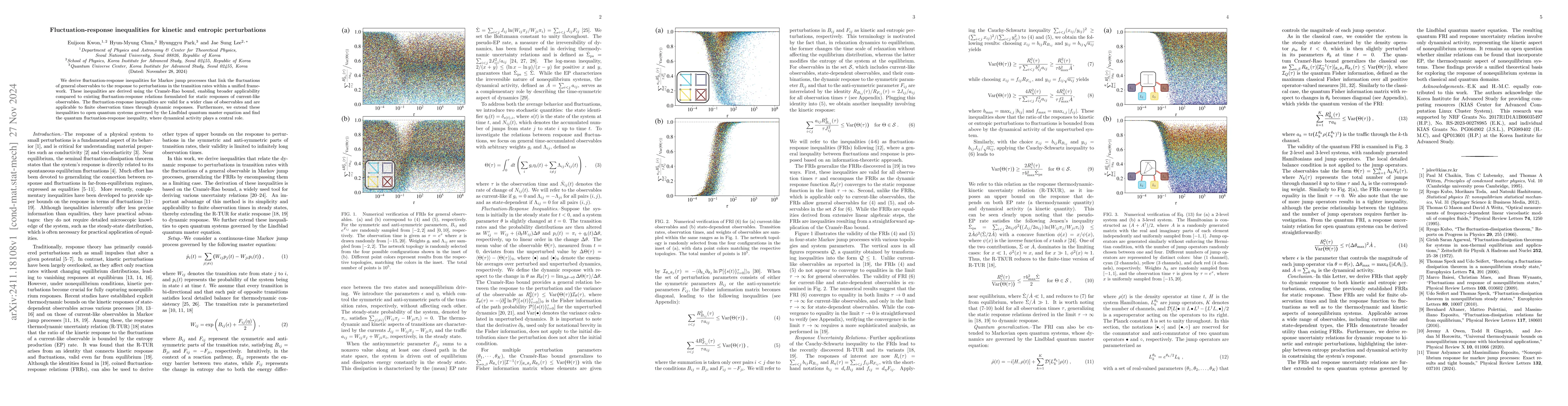 Thumbnail for Fluctuation-response inequalities for kinetic and entropic perturbations