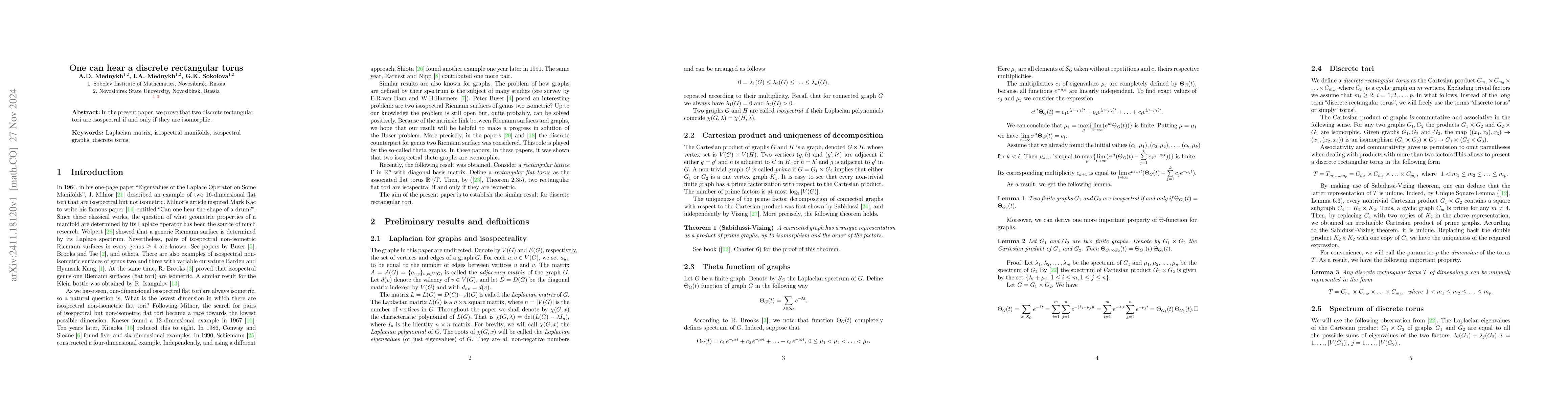 Thumbnail for One can hear a discrete rectangular torus