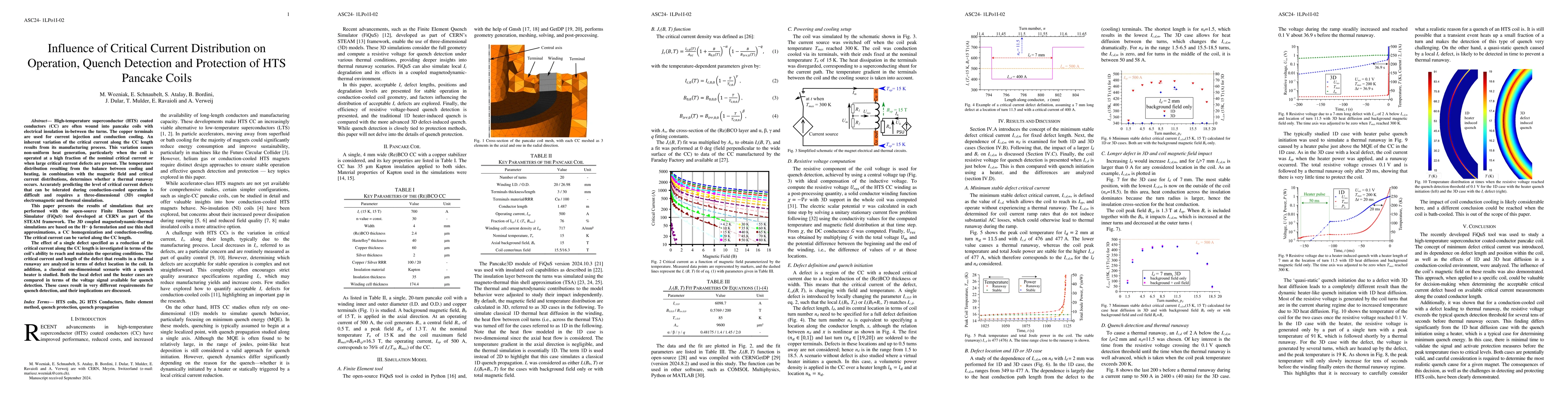 Thumbnail for Influence of Critical Current Distribution on Operation, Quench
  Detection and Protection of HTS Pancake Coils